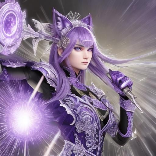 Catgirl in Armor with Elemental Powers, Manga Art