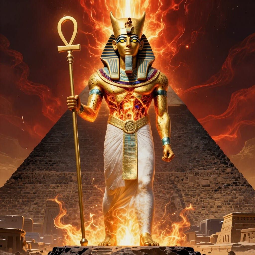 Atum Lord of Totality in Living Gold