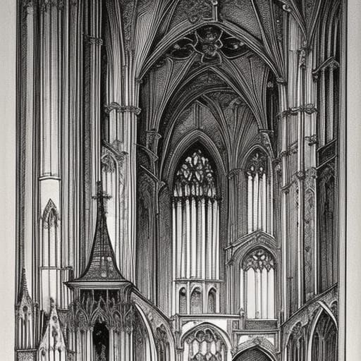 Gothic church , interior