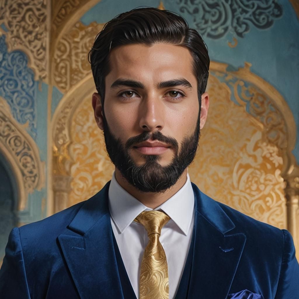 Handsome Man in Blue Velvet Suit, Anime Key Visual