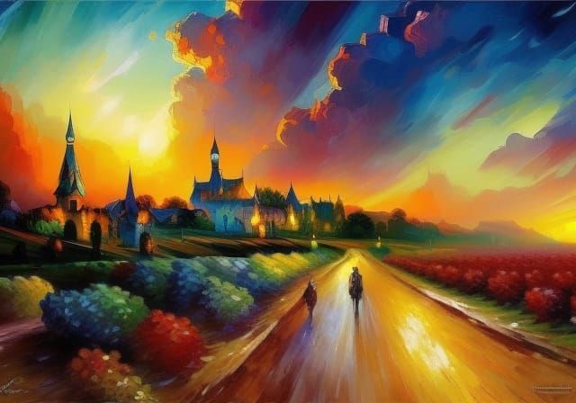 French Vineyard: Watercolor in Triadic Colors