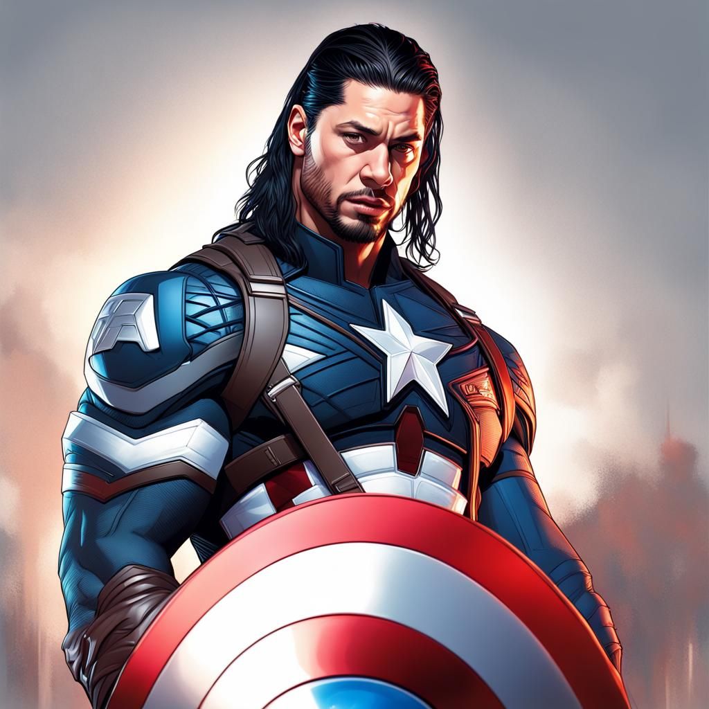 Roman Reigns as Captain America Portrait