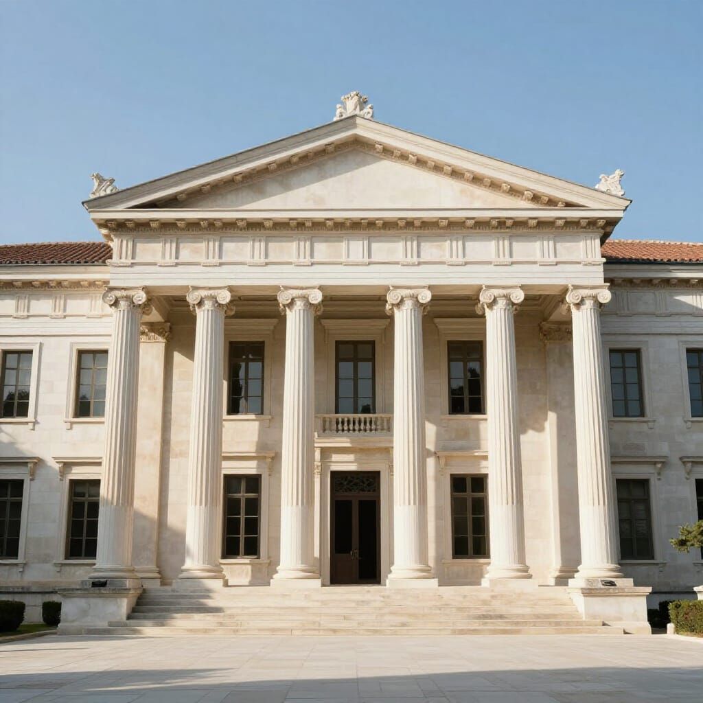 Grand Greek Revival Manor with Classical Proportions