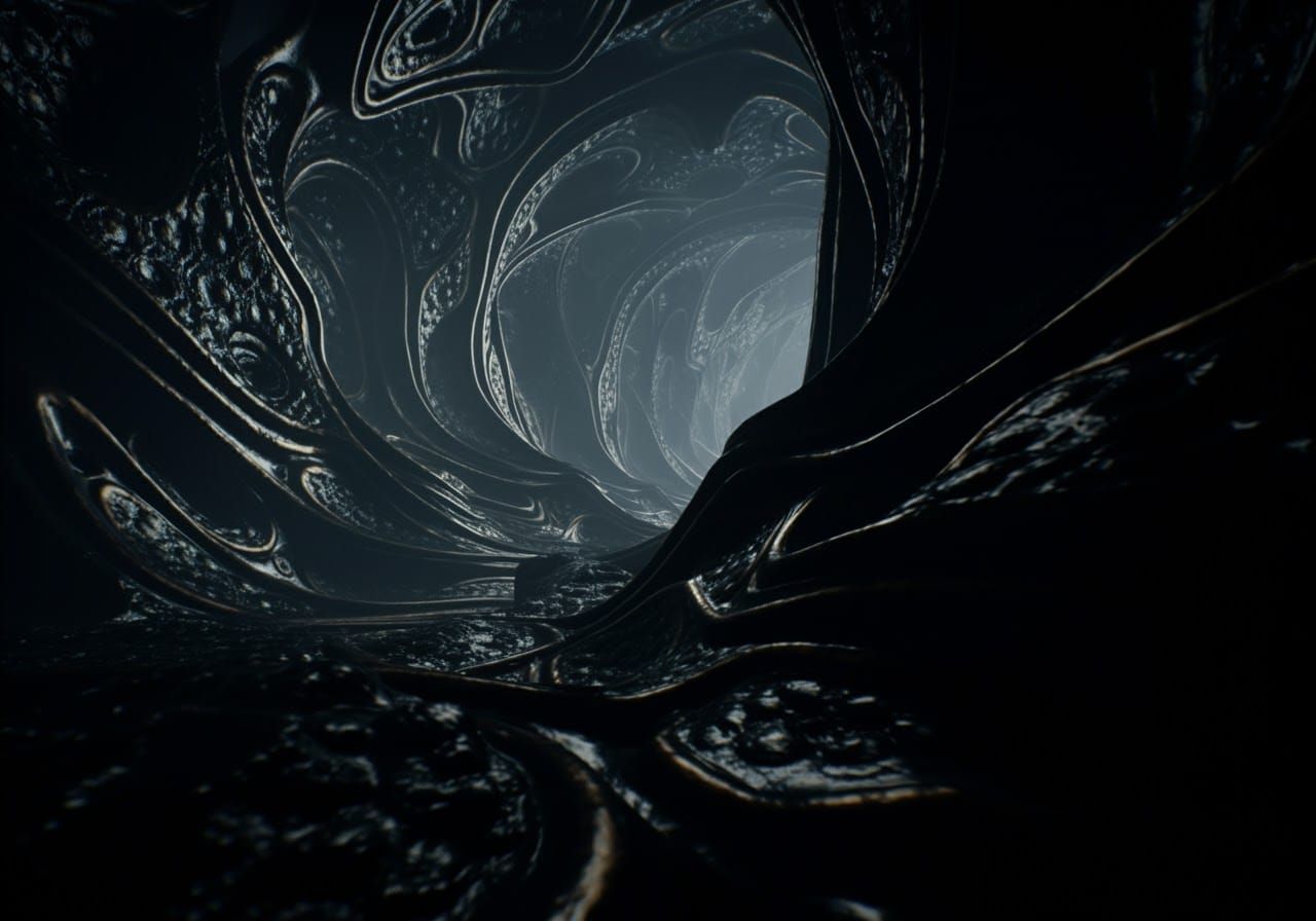 Majestic Cave Tunnel with Sweeping Curves