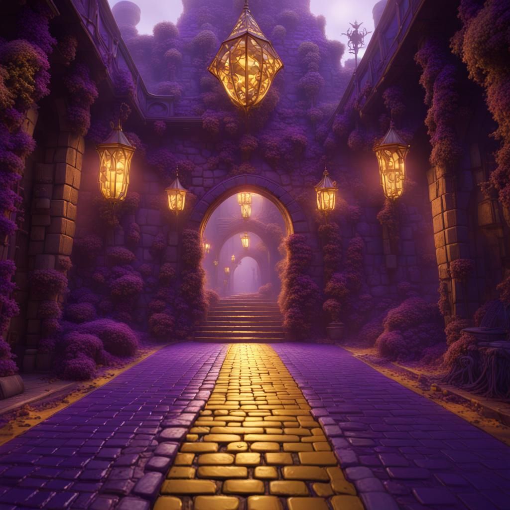 Purple Brick Road Dark Fantasy Concept Art