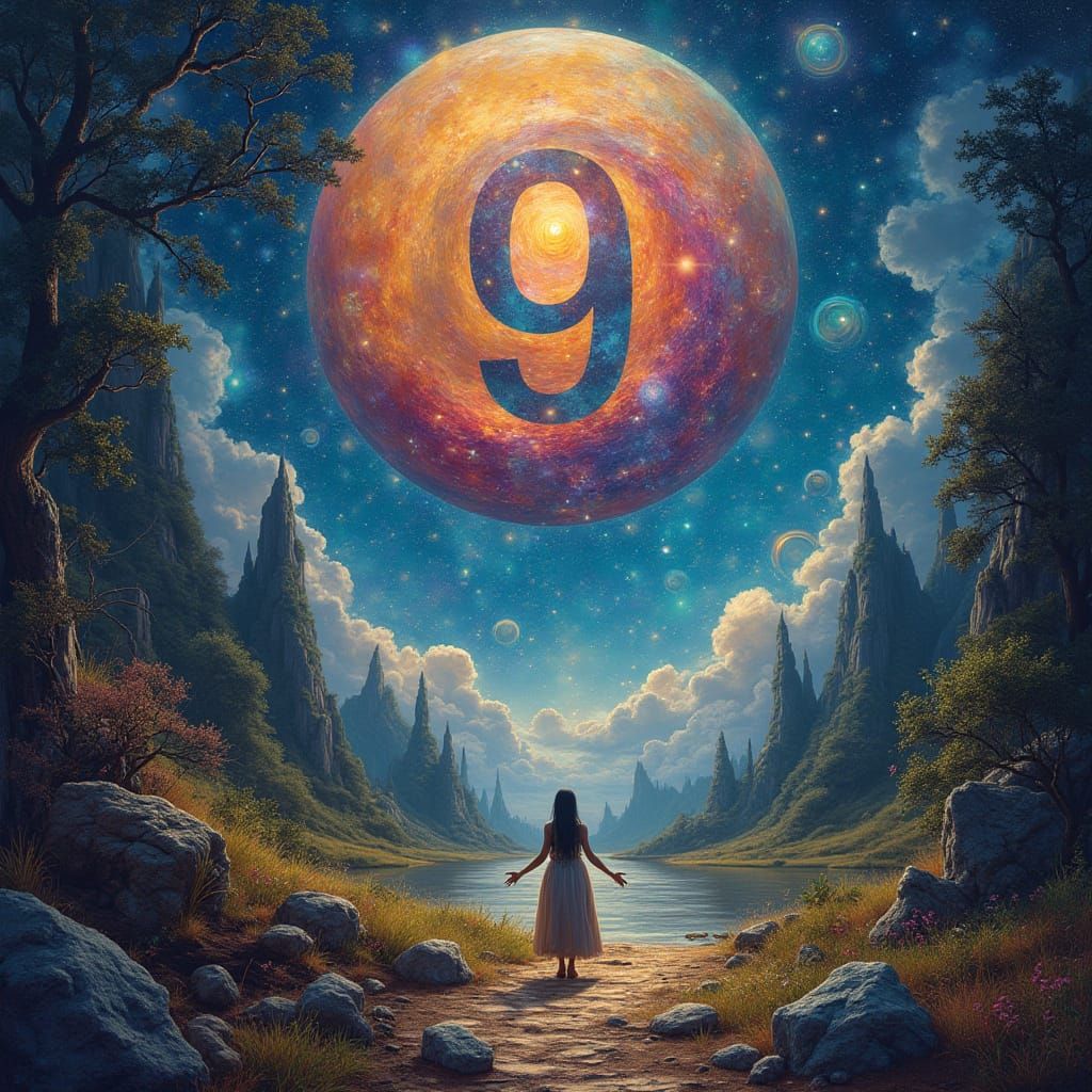 Ethereal Number 9 in Cosmic Landscape