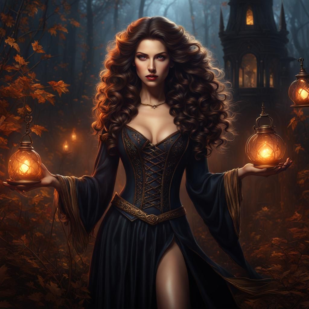 Detailed Witch Portrait in Fantasy Concept Art
