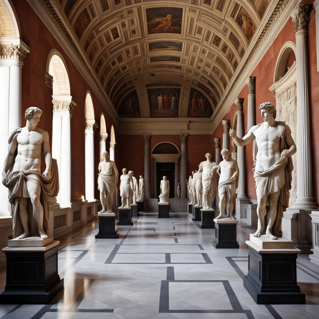 A gallery of Hellenistic statues