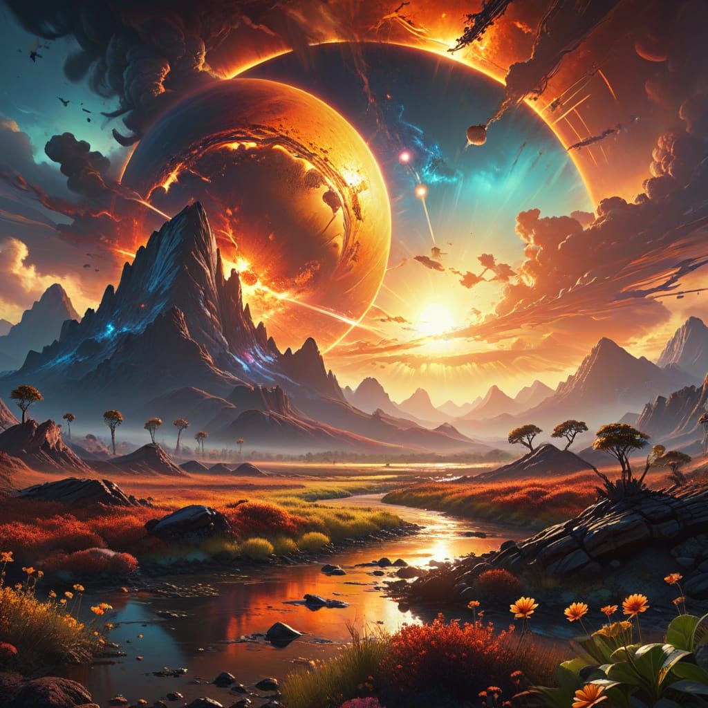 Idyllic Alien World Under Twin Suns