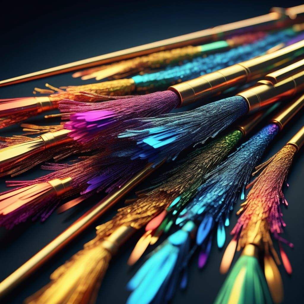Decorated Javelin in Vibrant Digital Art