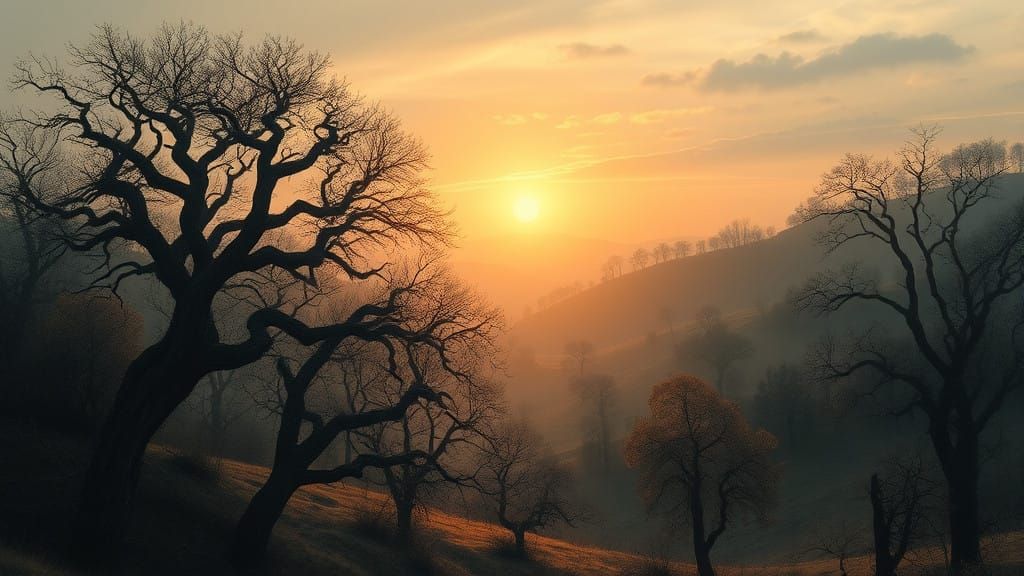 Dreamlike Sunlit Forest Landscape