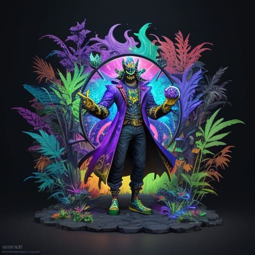 Vibrant Fantasy World with Cartoon 3D Character and Portals