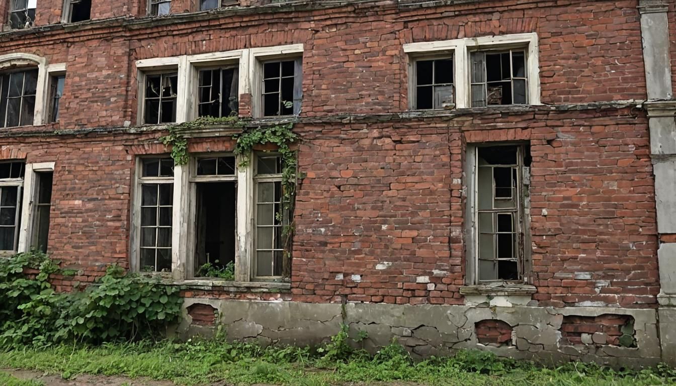 Eerie Abandoned Orphanage in Romantic Watercolor