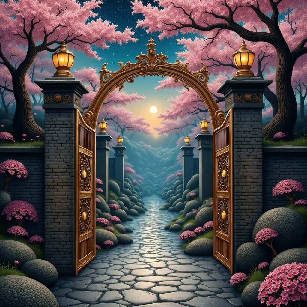 Stunning Blue Fantasy Portrait Under a Full Moon