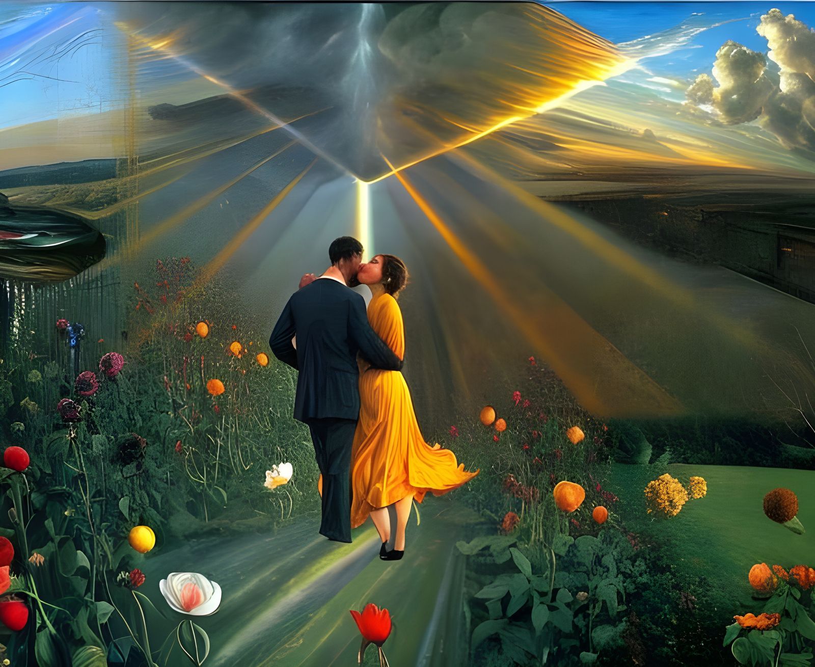 Surreal Reality Drips in Spacetime: A Bizarre Painting