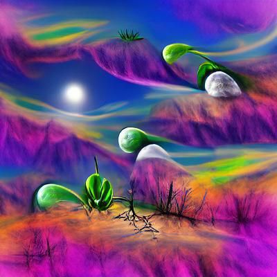 Iridescent Alien Moonscape Airbrush Art