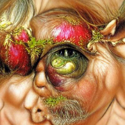 Disturbing Goblin Market Eye Disease Concept