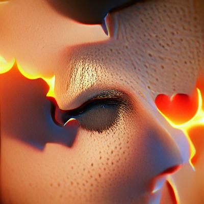 Abstract Love Ascends in 3D Shading