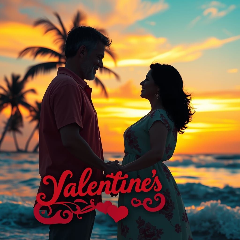 Love in Tropical Sunset Serenity