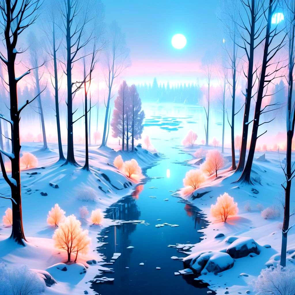 Winter Landscapes in 3D Matrix Hallways