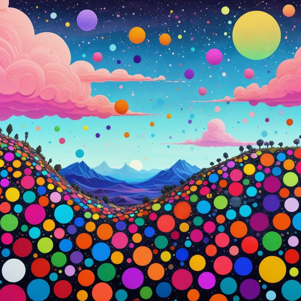 Polka Dot Alien World in Fauvist Expressionism