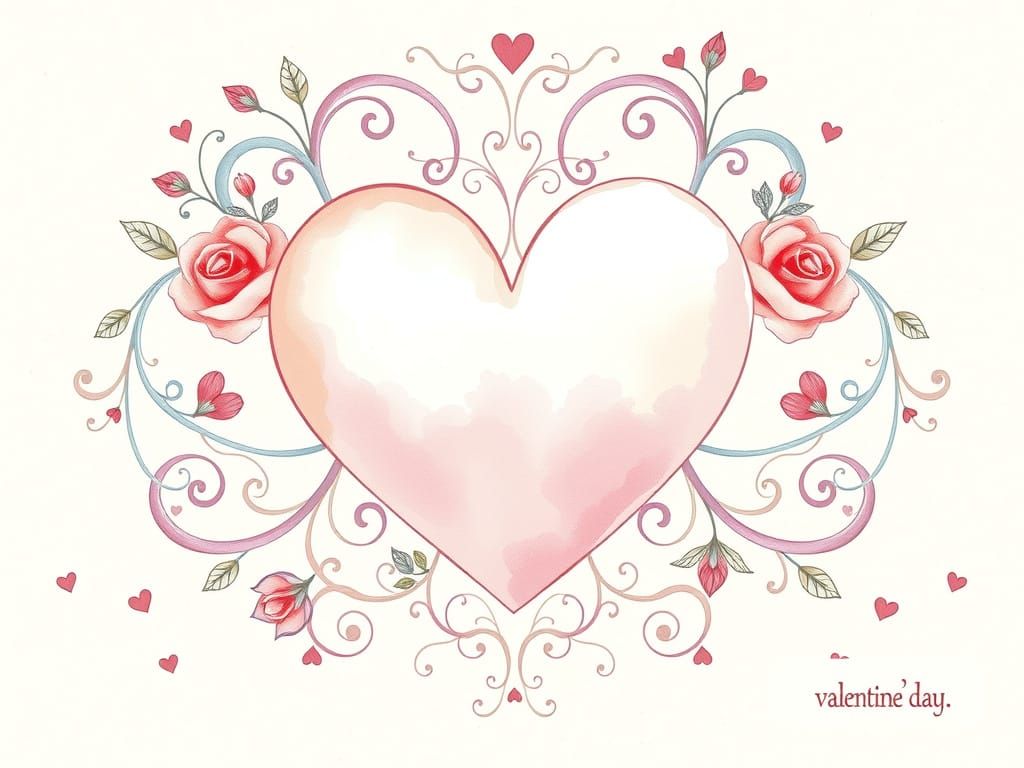 Dreamy Valentine's Day Watercolor Heart