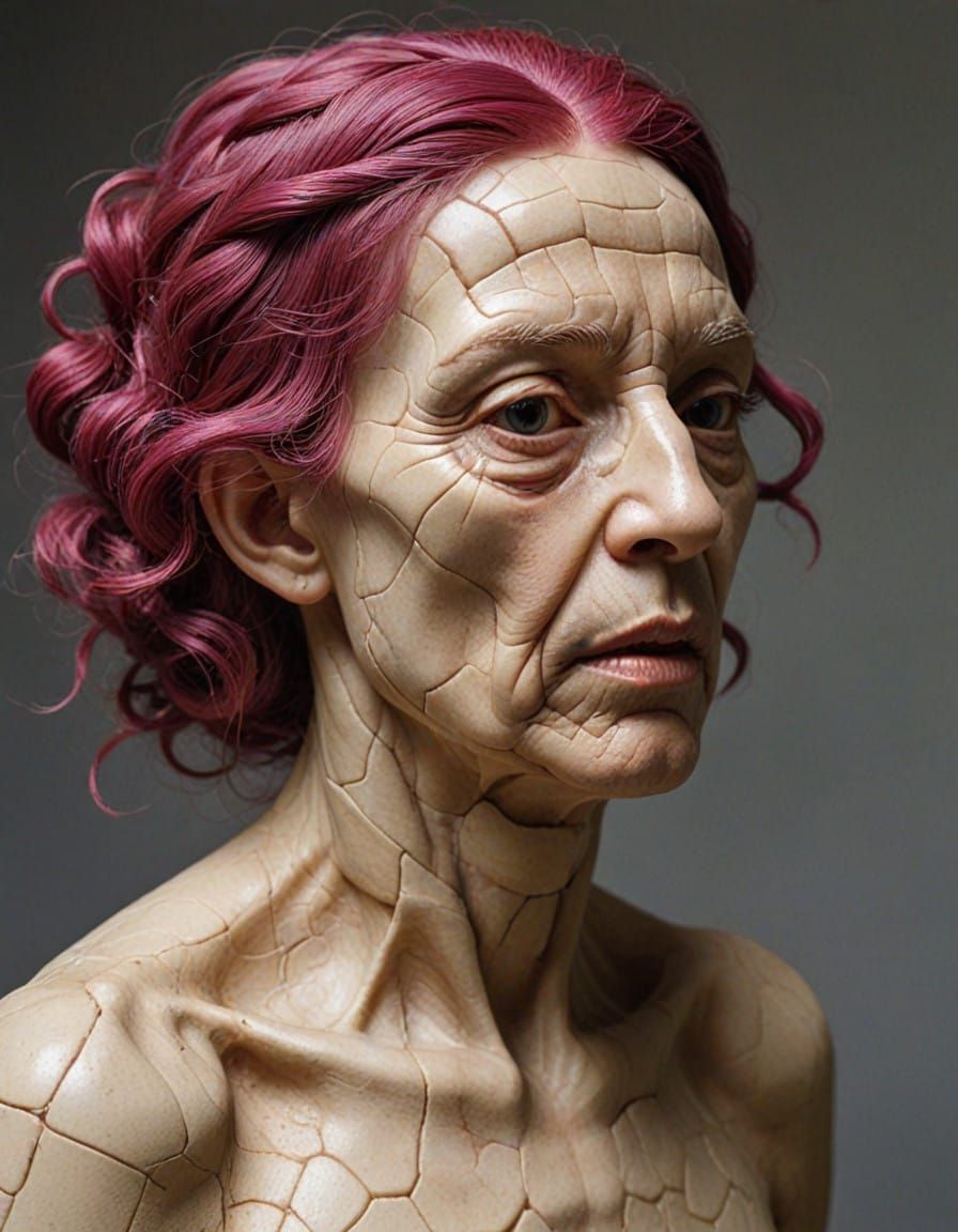 Surreal Pre-Raphaelite Woman in Norman Lindsay Style with Ma...