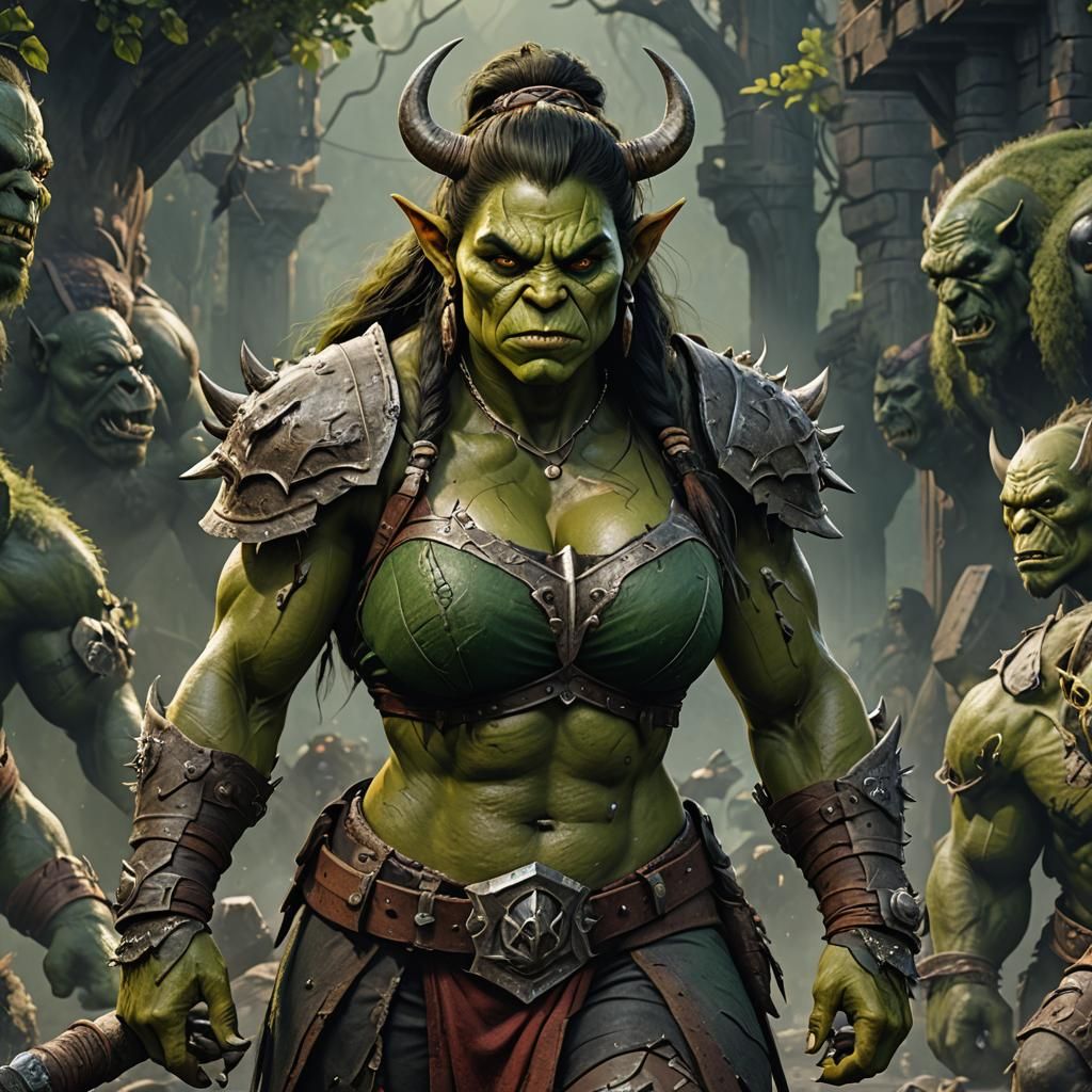 Full-Figured Orc Woman Concept Art in 8K