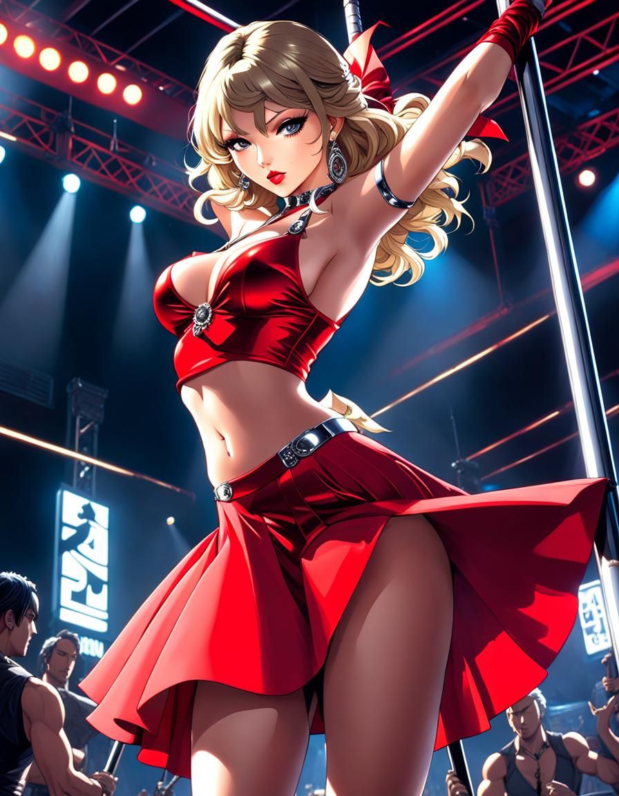Taylor Swift song Style made into a picture, anime girl danc...
