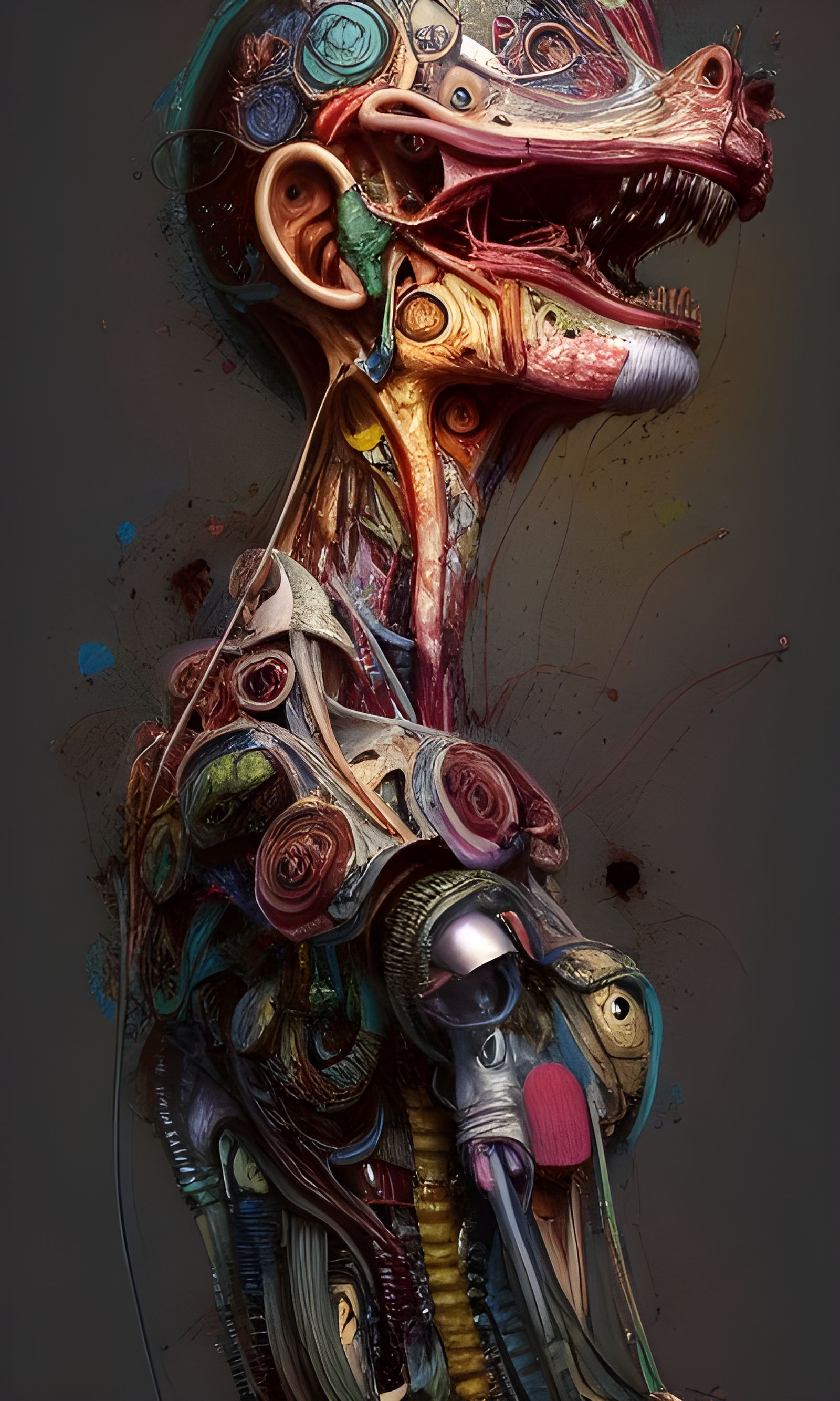 Colorful Anatomical Rat Cross-Section as Detailed Illustrati...