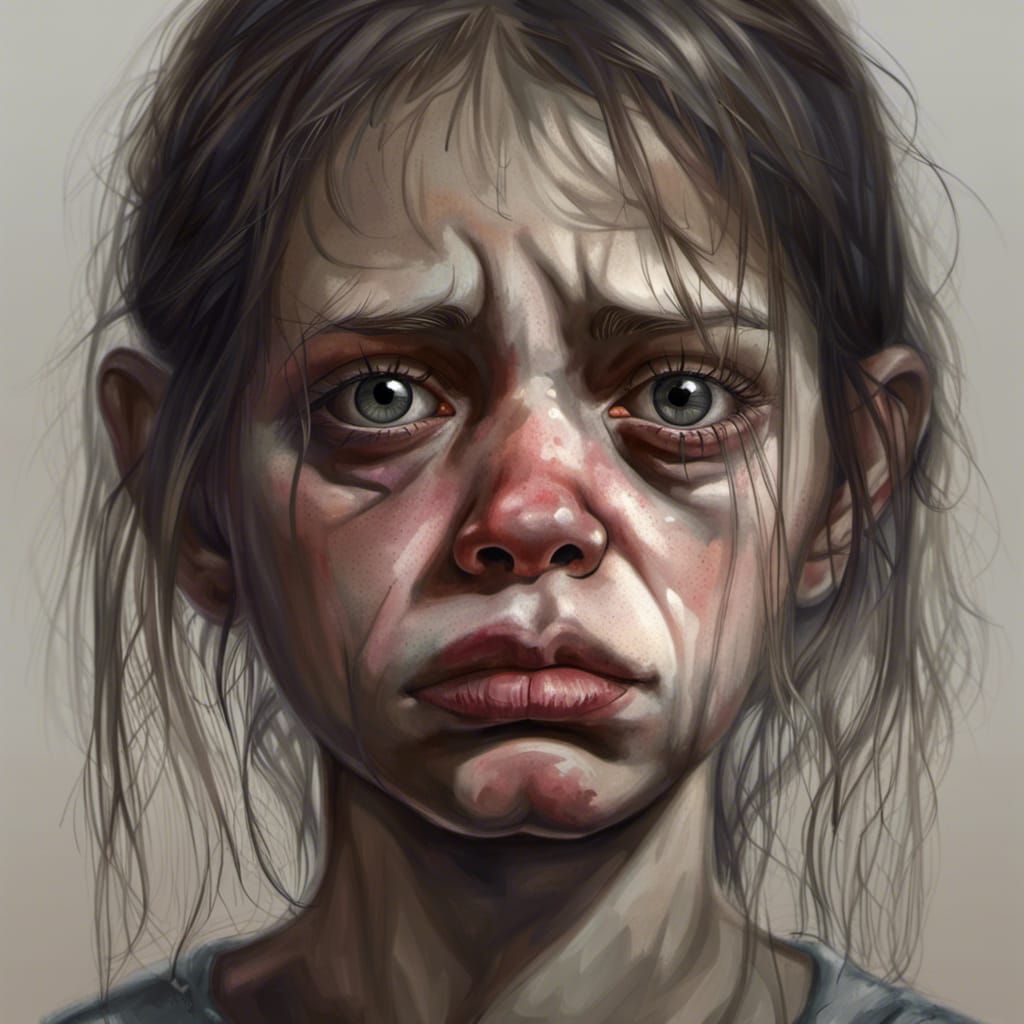 Photorealistic Portrait of a Sad Girl