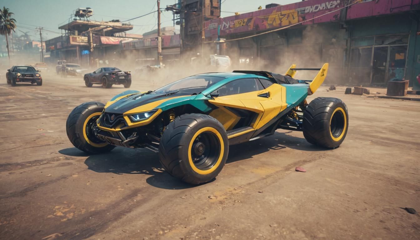 Cyberpunk Buggy in Wipeout 2097 Style