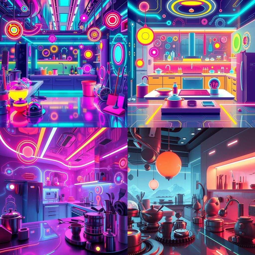 Sleek Futuristic Kitchen of Innovation and Efficiency