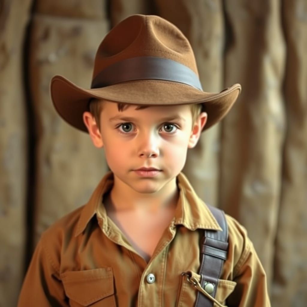 Young Adventurer in Iconic Indiana Jones Gear