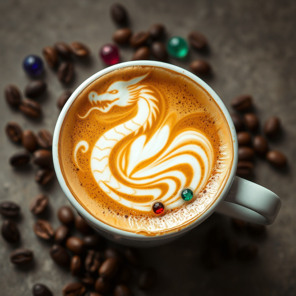 Dragon Latte with Fruit Gems
