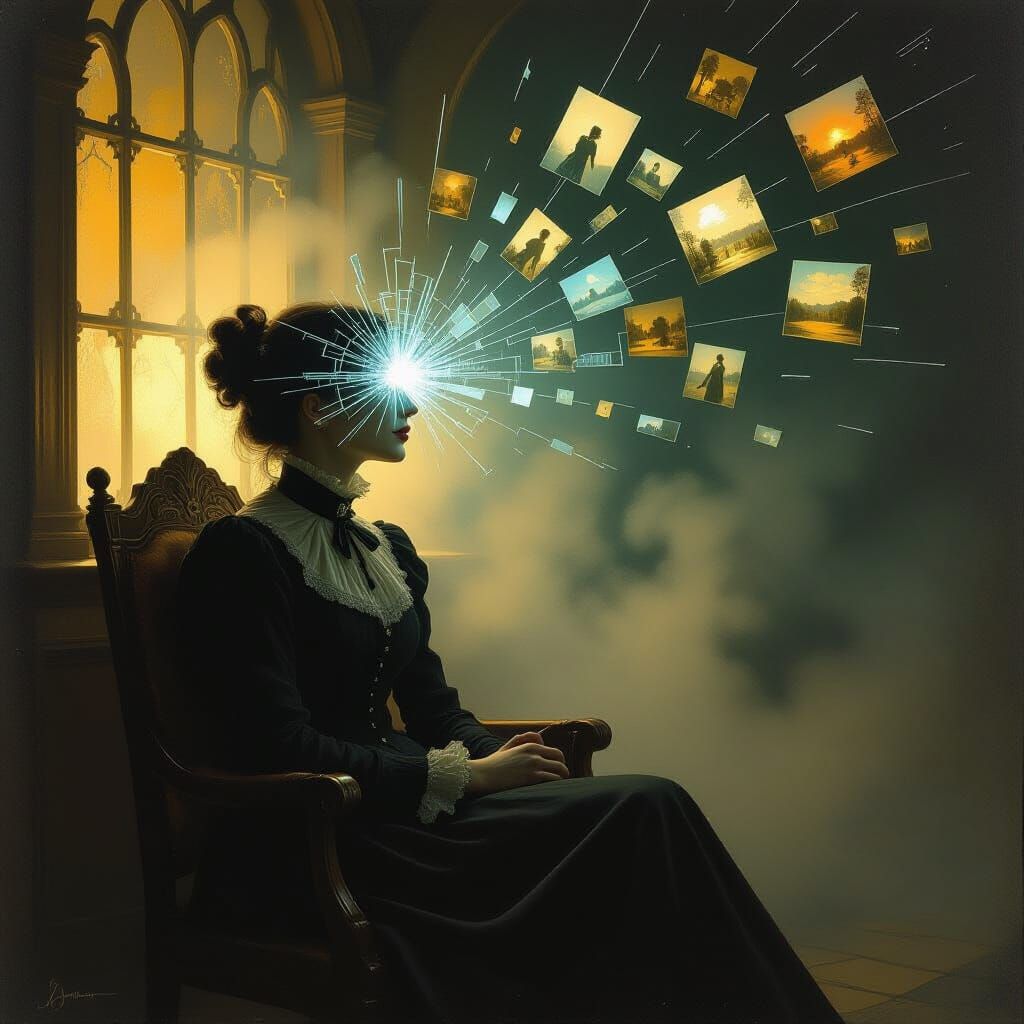 Fragmented Memories in Victorian Era Attire