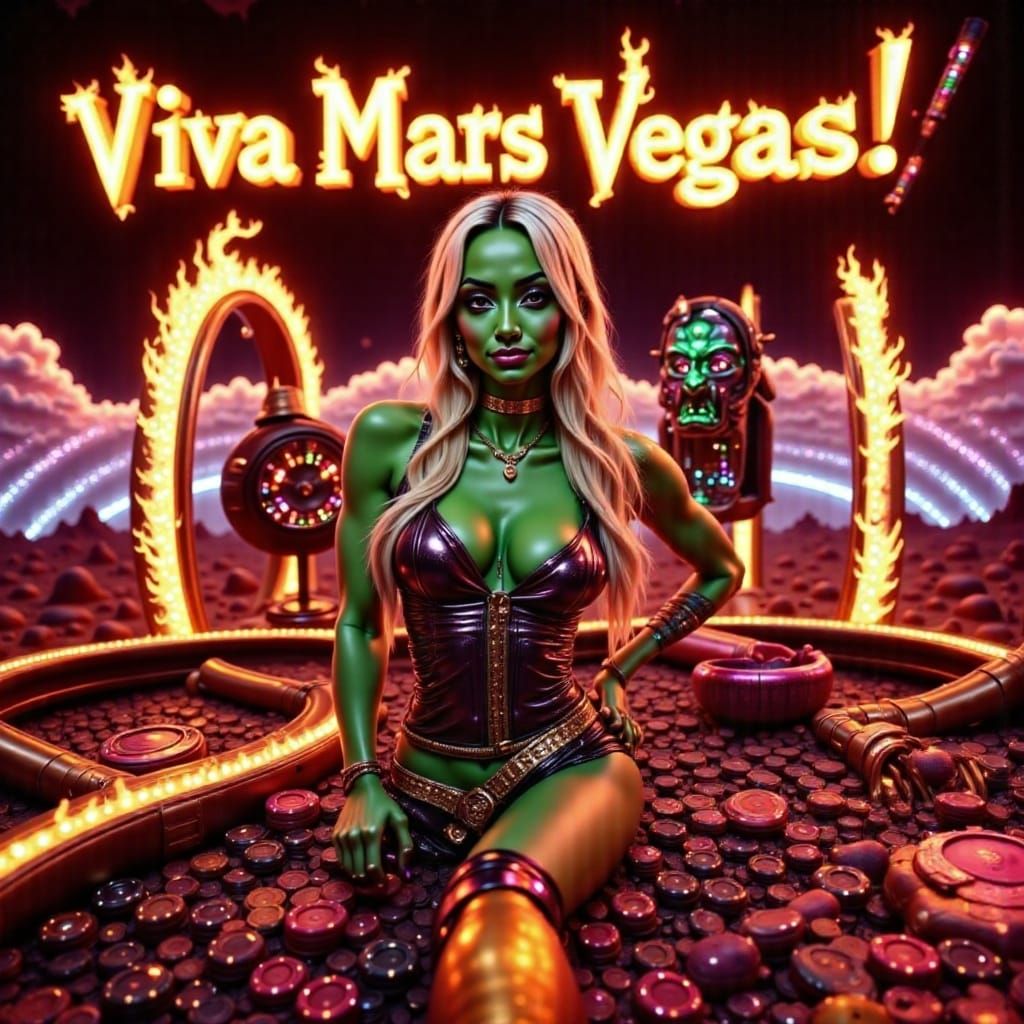 Viva Mars Vegas: Futuristic Casino Ad on Marz