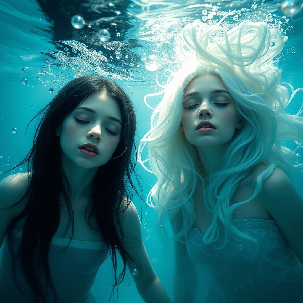 Mystical Siblings Bask in Soft Bluish Glow