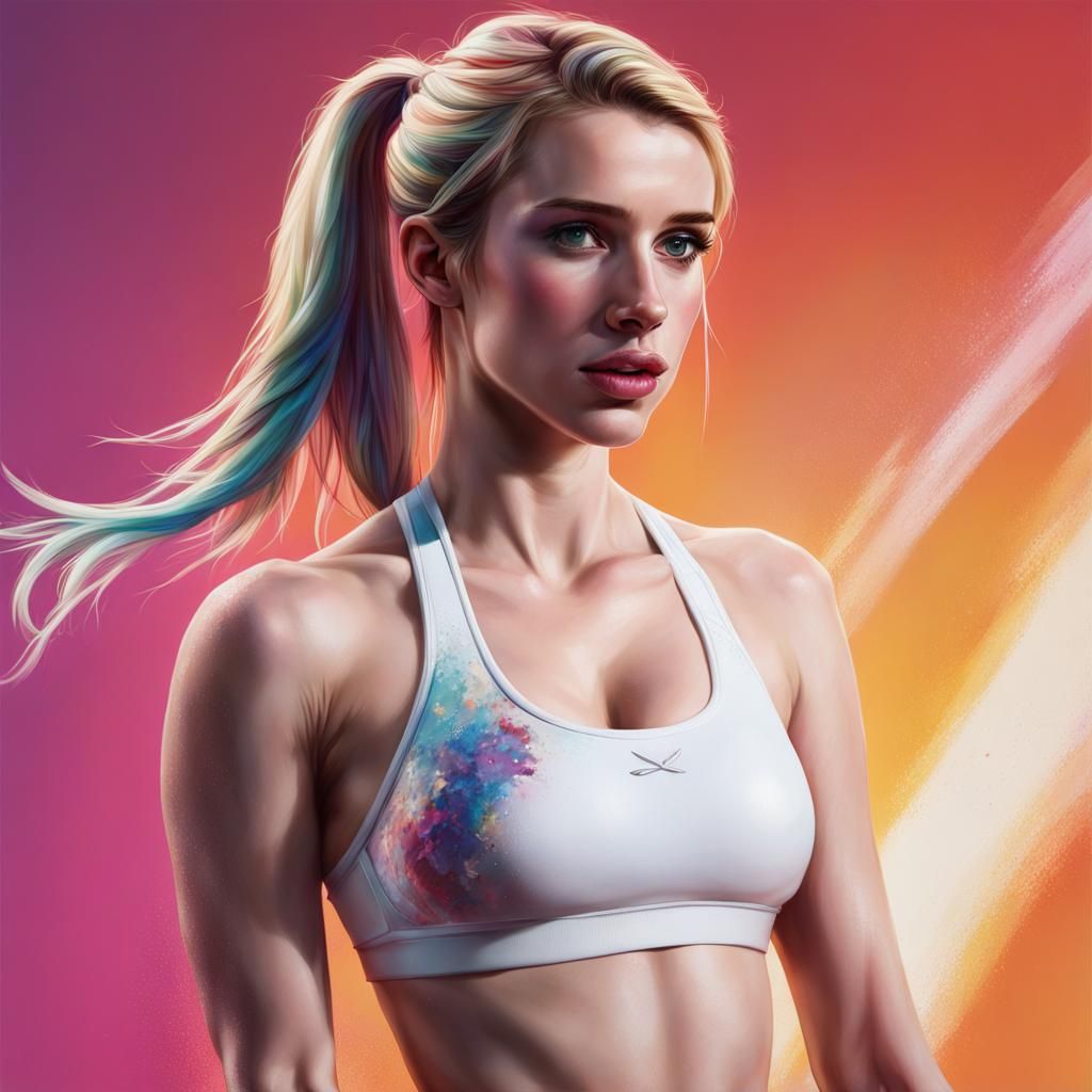 Hyperrealistic Portrait of Woman in Sportswear