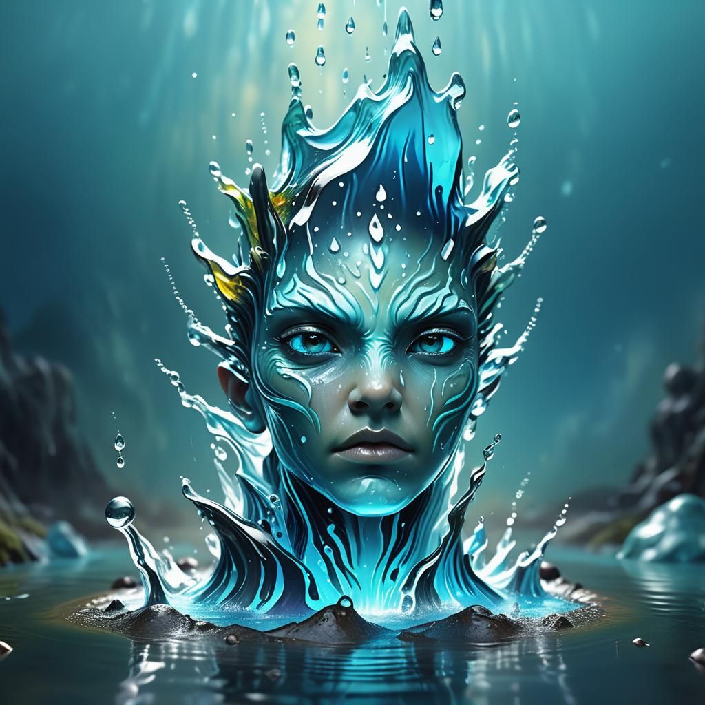 Intricate Water Elemental in Liquid Environment