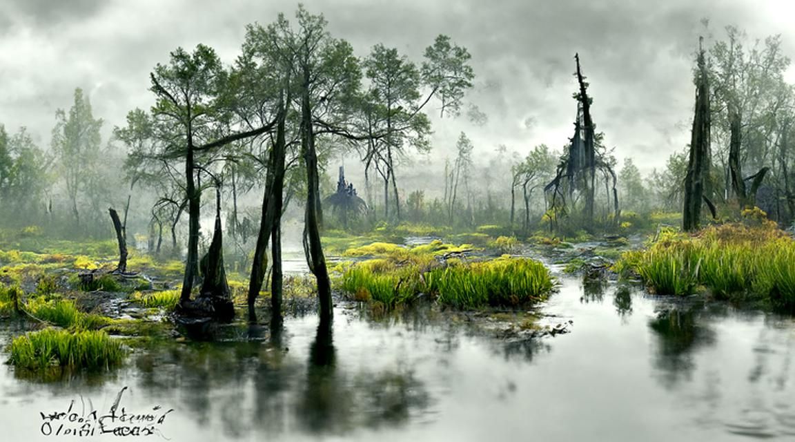 Misty Swamp Landscape Photography in 16K