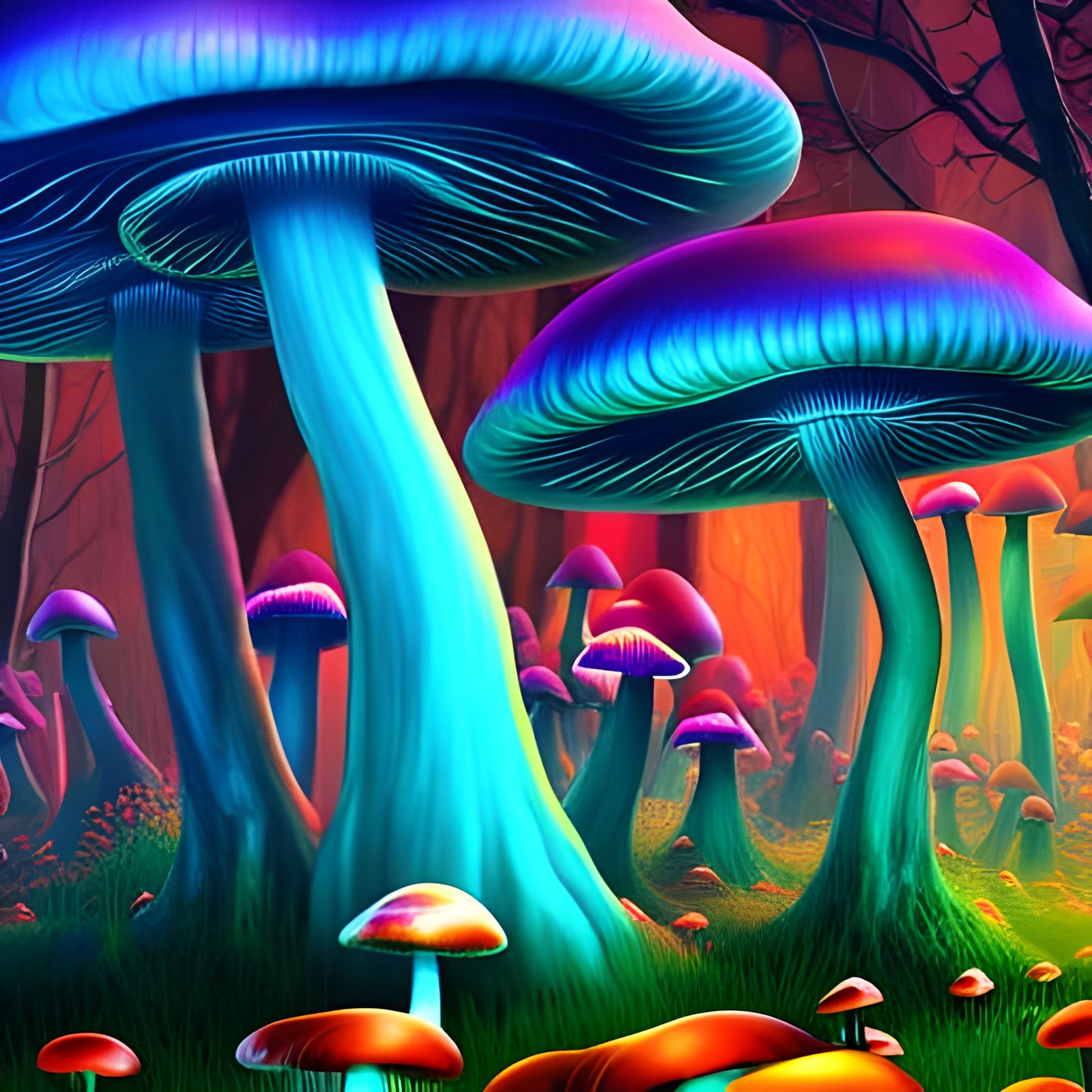 Glowing Mushroom Forest: Fantasy Concept Art