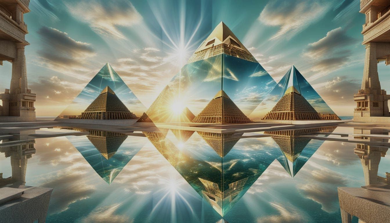 Futuristic Atlantis Temple of Healing in Double Exposure