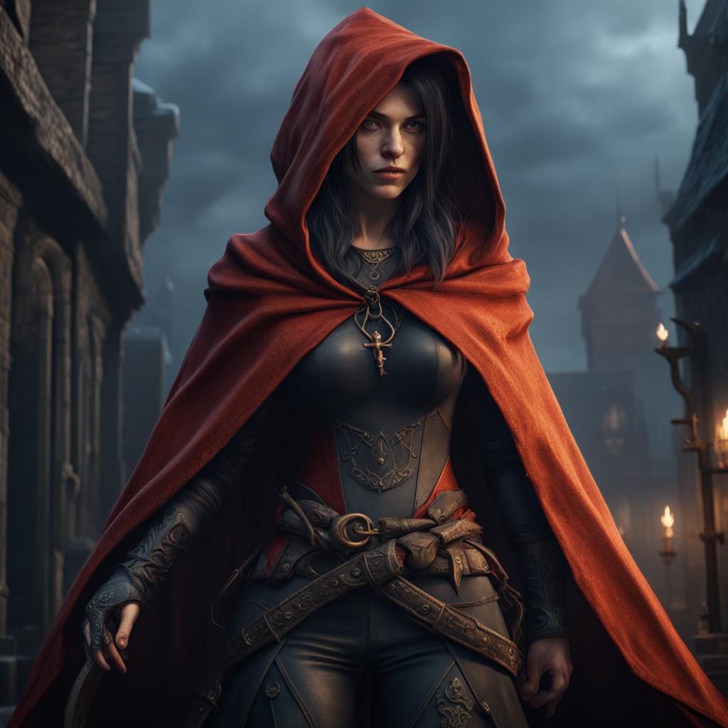 Medieval Female Thief in Detailed Matte Painting