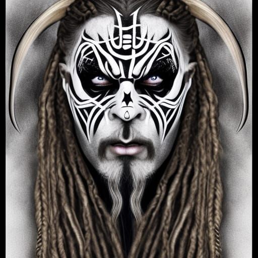 Divine Viking Krampus in Black Metal Face Paint