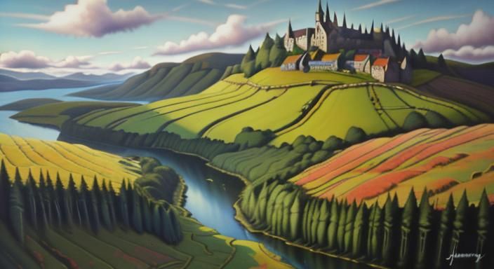 Arbory Hill Scotland as Oil Painting