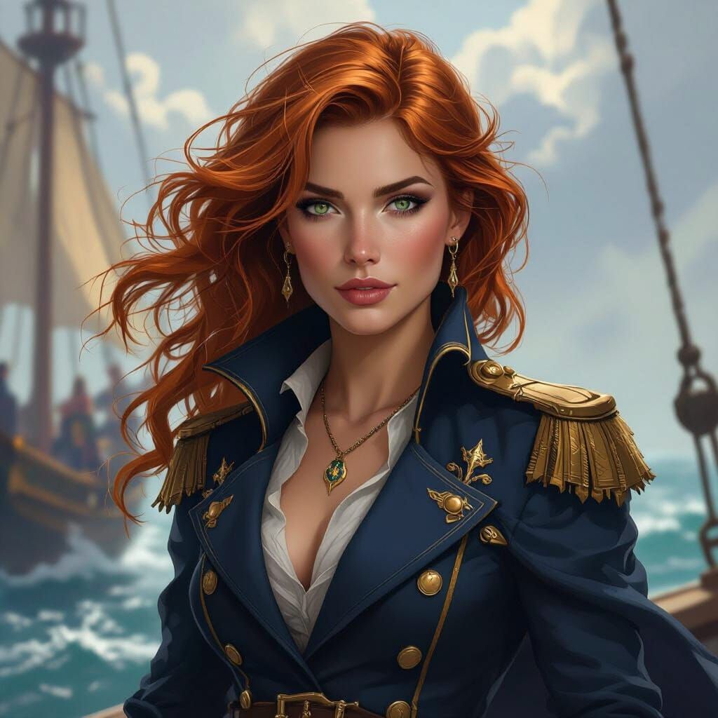 Captain Laena Tideborn: Dark Fantasy Concept Art