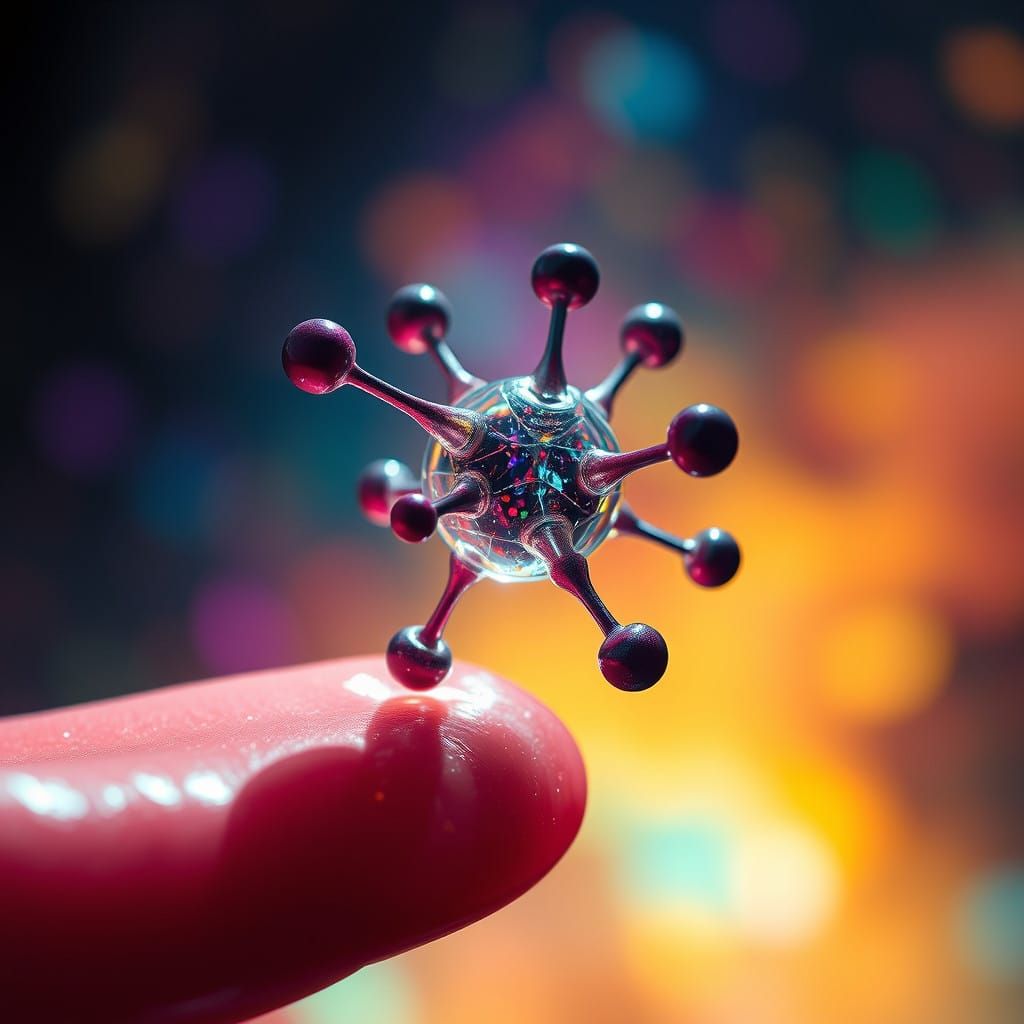 Hyperrealistic Portrait of a Food Molecule in Mid-Flight