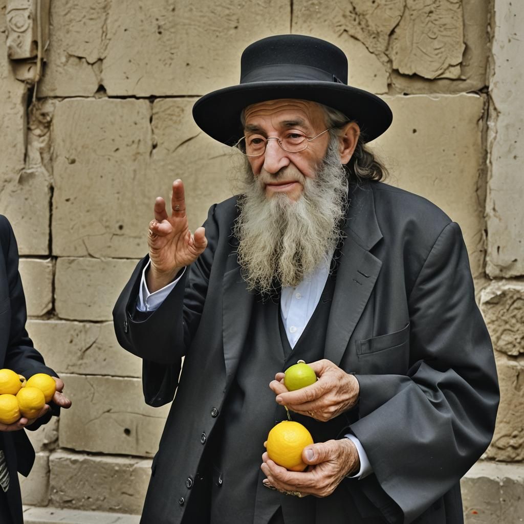 Hasidic Jew with Buddha's Hand Citron