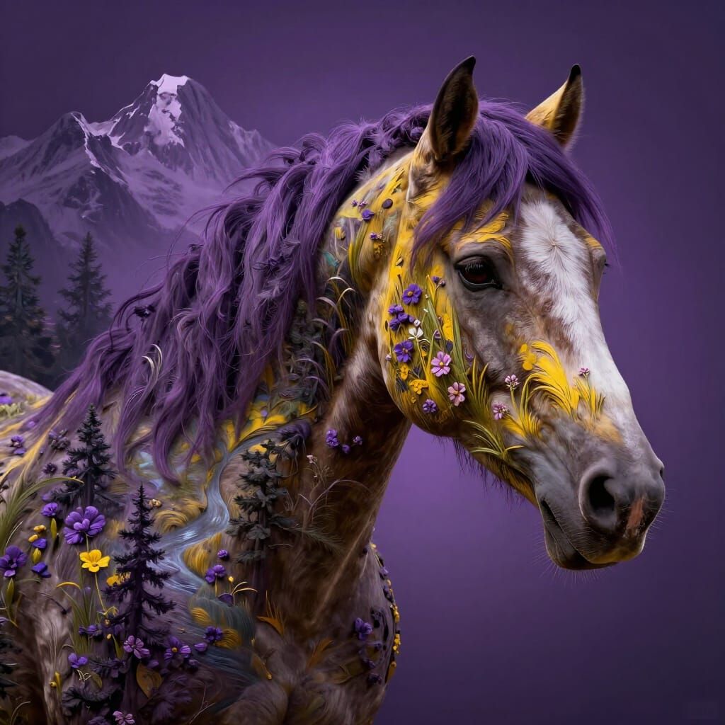 Horse Head Landscape Masterpiece of Rivers, Mountains, and F...